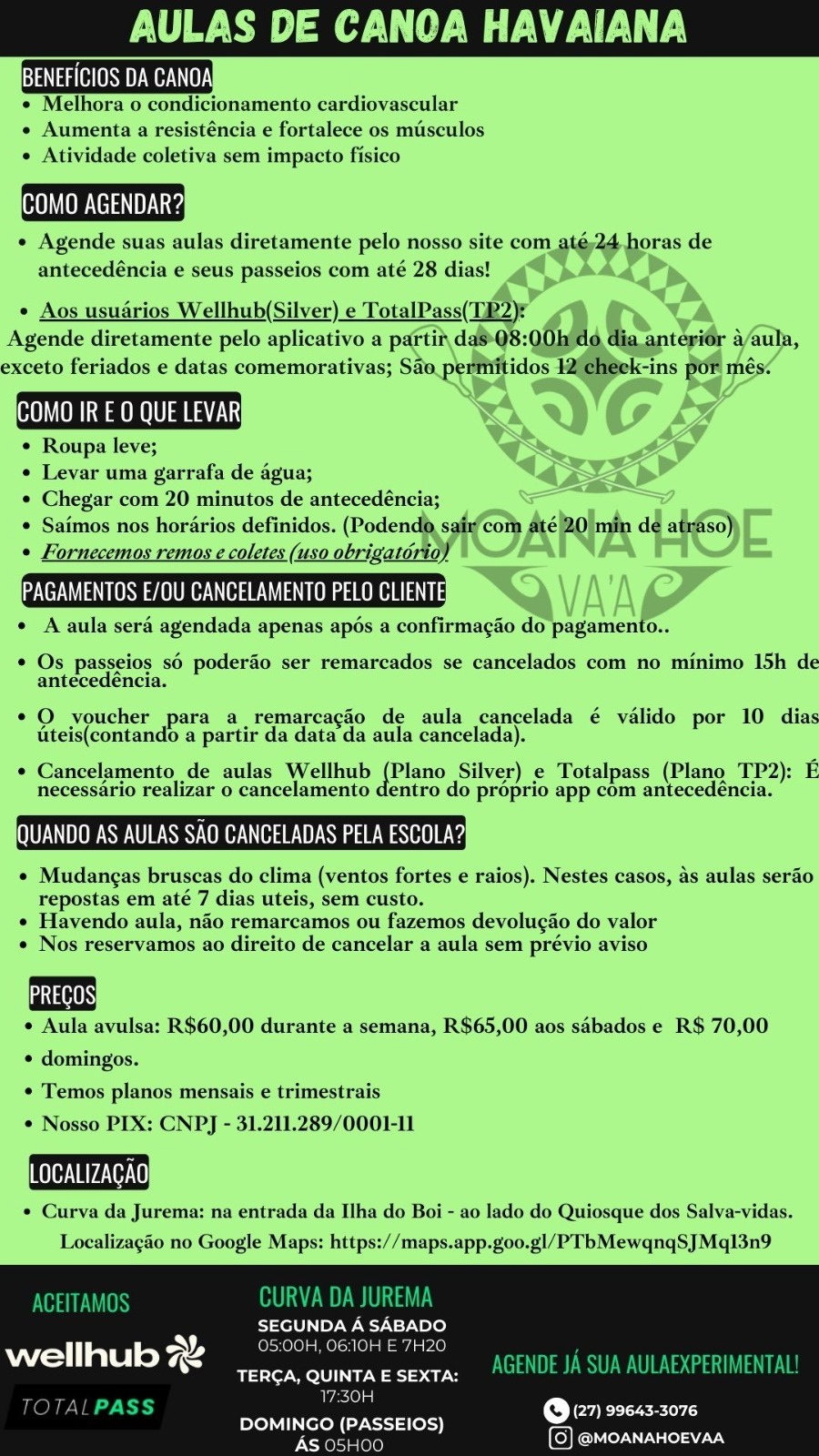 Aulas Canoa Havaiana